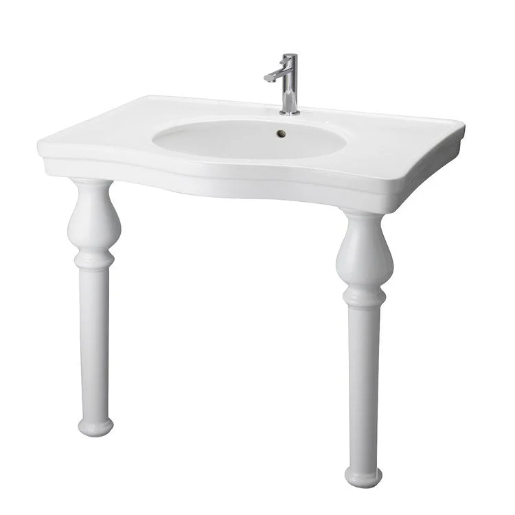 Console Sink Milano Deluxe 42-3/4 Inch Oval White 1 Hole