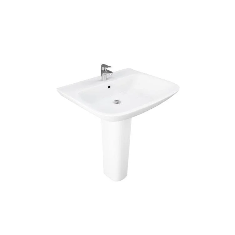 Pedestal Top Eden 650 25-1/2 Inch White 4 Inch Spread Vitreous China Rectangle