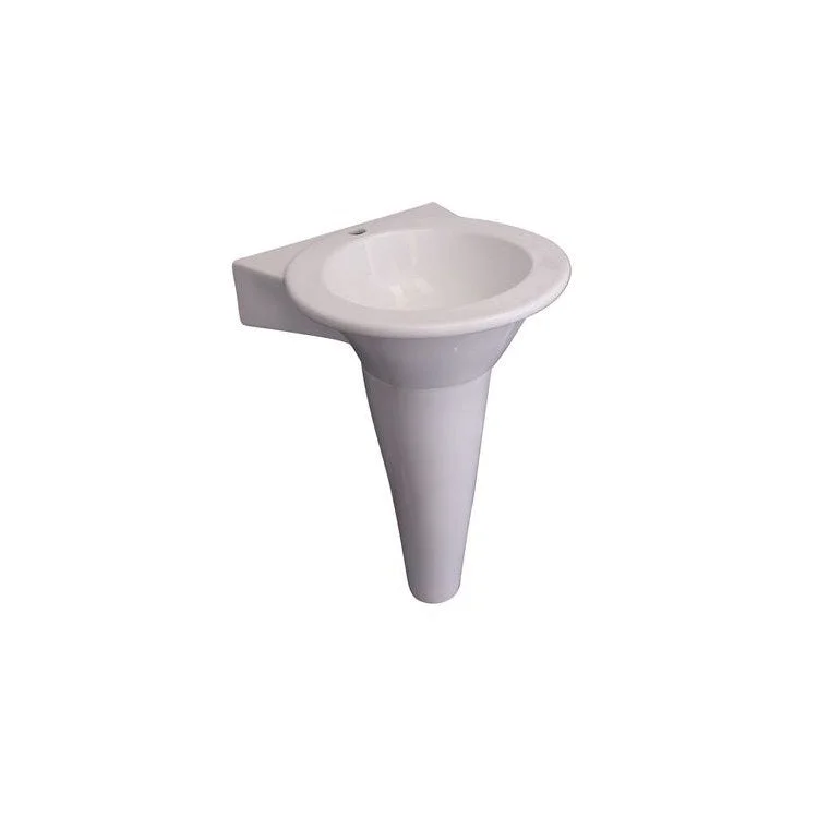 Pedestal Top Levine 19-3/4 Inch White Vitreous China