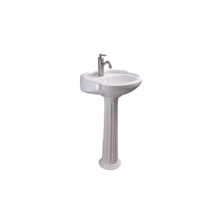 Pedestal Top Silvi with Overflow 20 Inch White Vitreous China