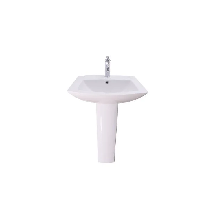 Pedestal Top Burke with Overflow 24-3/8 Inch White Vitreous China Rectangle