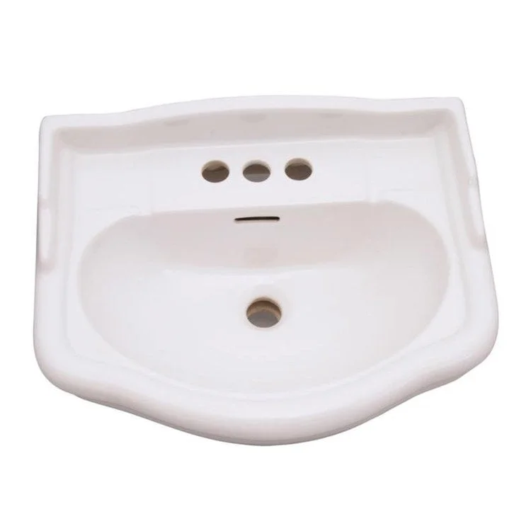 Pedestal Top Stanford 550 21-3/4 Inch White 4 Inch Spread Vitreous China Rectangle