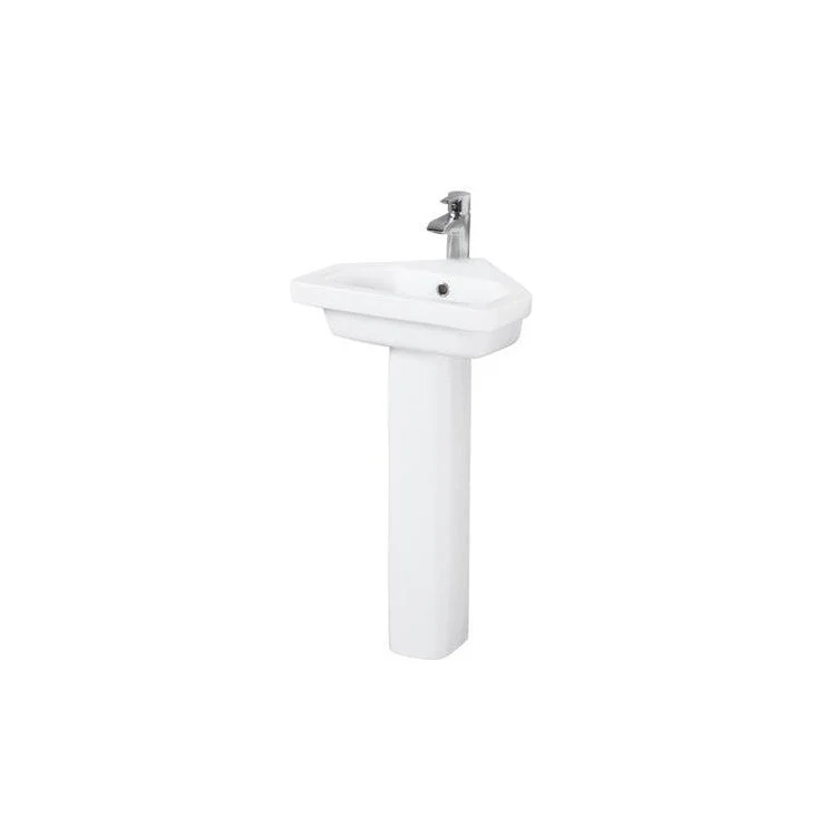 Pedestal 5-1/2 x 5 Inch White Resort Slim Corner Vitreous China for B/3-1091WH