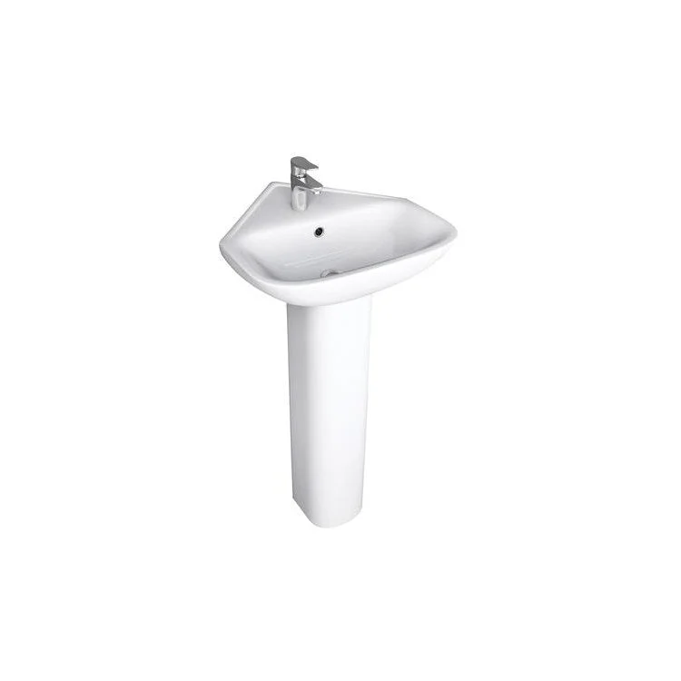 Pedestal White Eden 450 Corner Lavatory Vitreous China