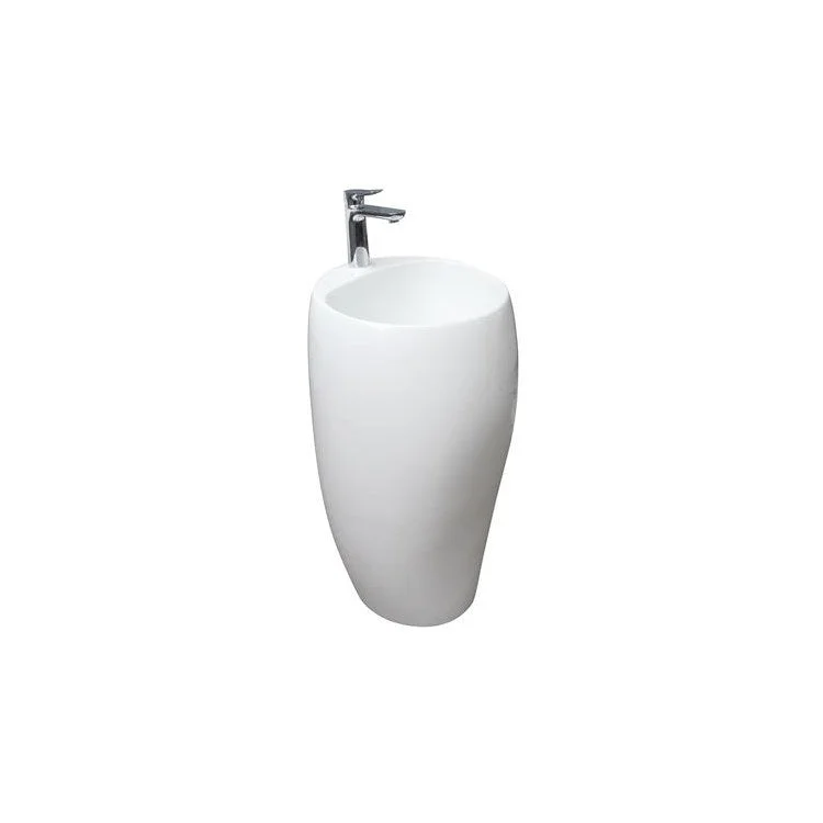 Pedestal Lavatory 48 x 40 x 45 Inch with Waste Cover White