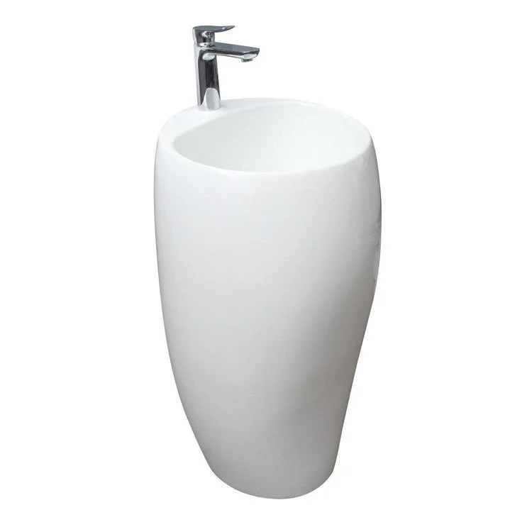 Pedestal Lavatory 48 x 40 x 45 Inch with Waste Cover White Matte