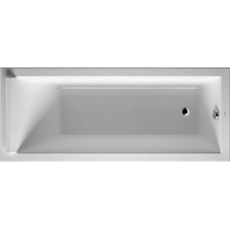 Soaking Tub Starck 59 x 29-1/2 Inch Drop-In with 1 Backrest Slope Rear Drain White Acrylic Rectangle