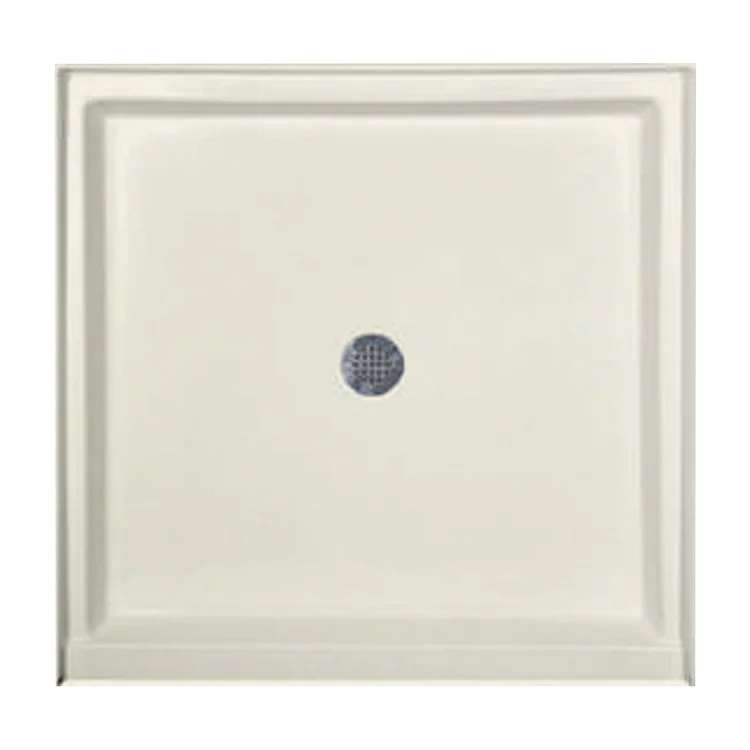 Shower Base Square Biscuit 32 x 32 Inch Acrylic Standard Polished Chrome Drain Included