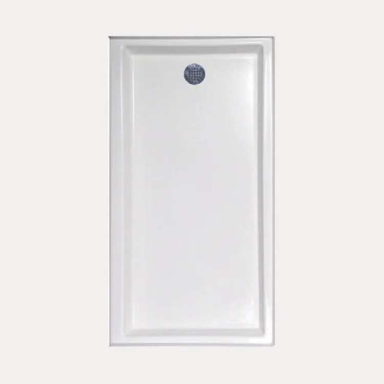 Shower Base Rectangular White 44 x 50 Inch Acrylic Standard Polished Chrome Drain Included