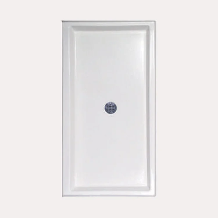 Shower Base Rectangular White 48 x 32 Inch Acrylic Standard Polished Chrome Drain Included