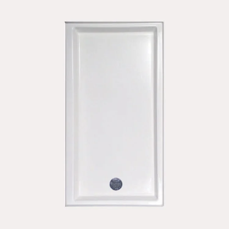 Shower Base Rectangular White 60 x 30 Inch Acrylic Standard Polished Chrome Left Hand Drain Included