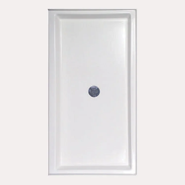 Shower Base Rectangular White 60 x 34 Inch Acrylic Standard Polished Chrome Drain Included