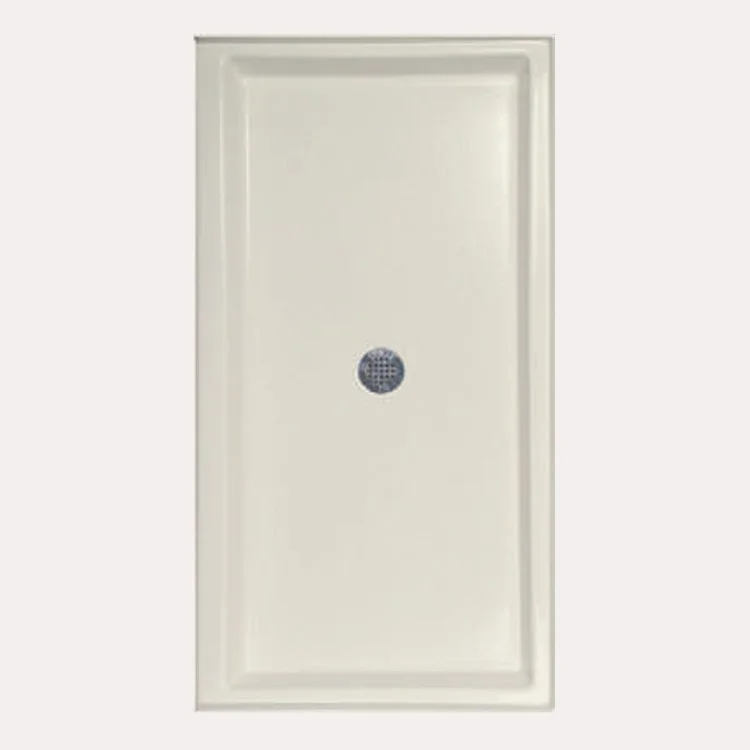 Shower Base Rectangular Biscuit 75 x 36 Inch Acrylic Standard Polished Chrome Drain Included