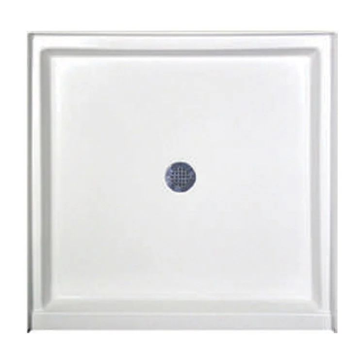 Shower Base Square Almond 36 x 36 Inch Gelcoat Standard Polished Chrome Drain Included