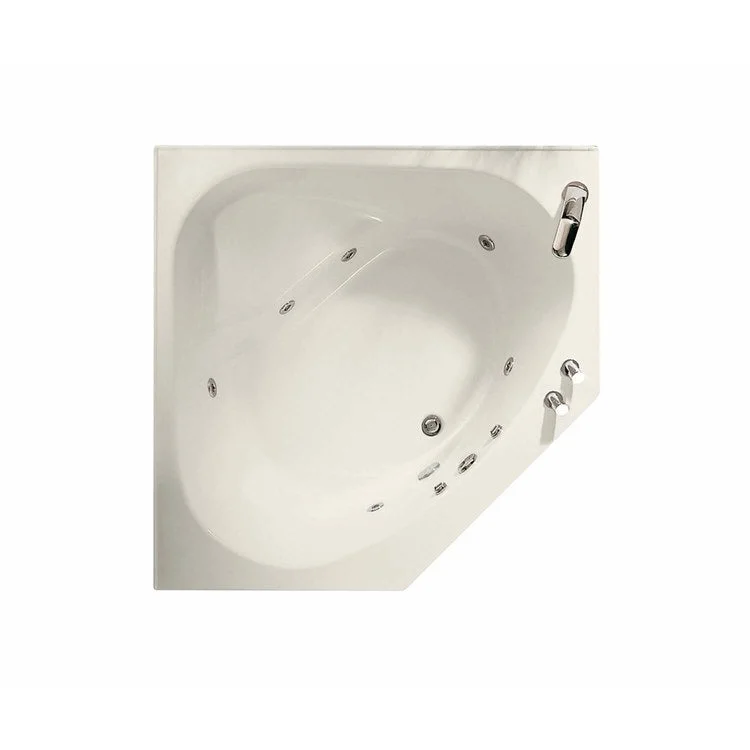 Tub Tandem 54 x 54 Inch Corner Whirlpool Center with Tiling Flange Biscuit Acrylic