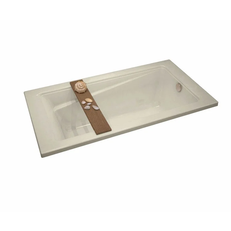 Tub Exhibit 72L x 34W Inch Drop-In End Bone Acrylic