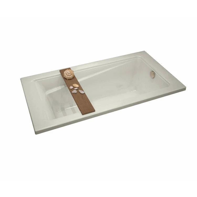 Tub Exhibit 72L x 34W Inch Drop-In End Biscuit Acrylic