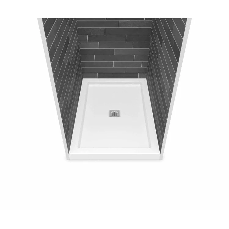 Shower Base B3 Alcove Deep Square Drain White 48 x 34 Inch Acrylic