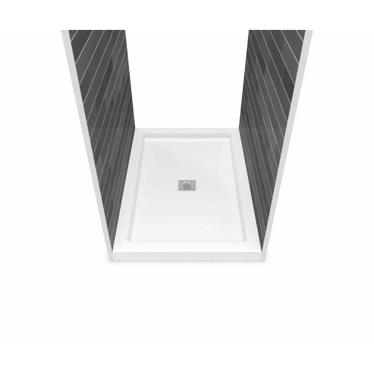 Shower Base B3 Tunnel Square Drain White 48 x 34 Inch Acrylic