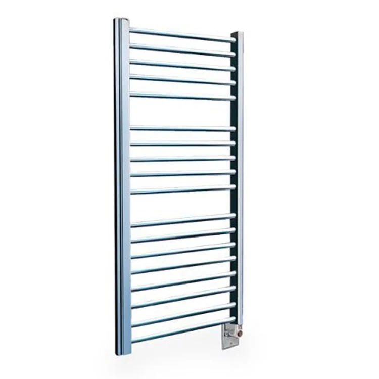 Towel Warmer Eco Electric Wall Mount Straight D Shape 20-1/4 Inch Nickel