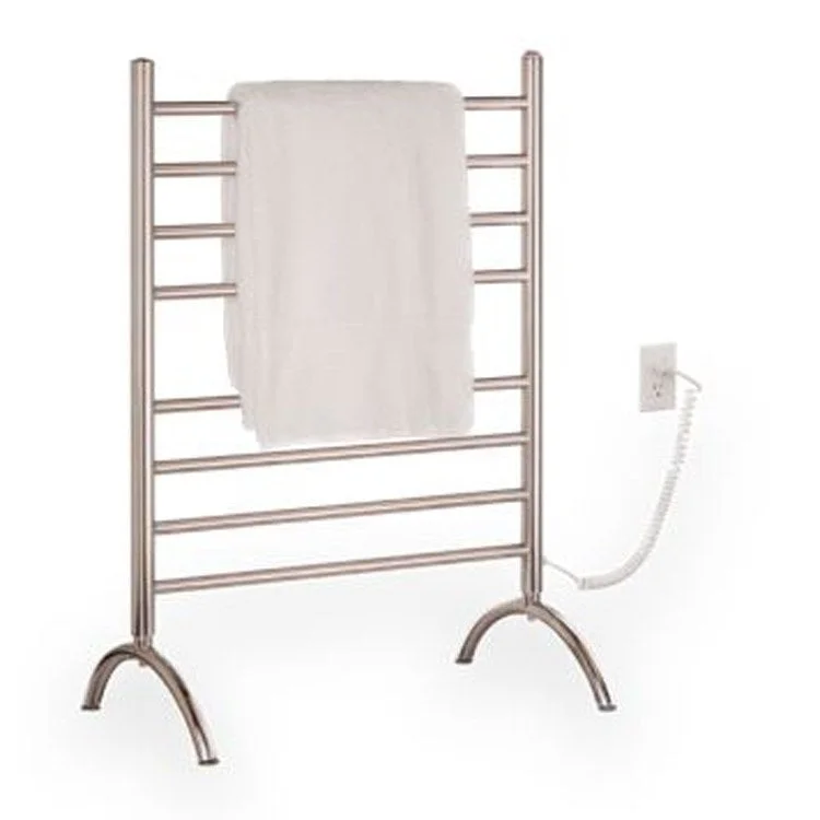 Towel Warmer Pearl Gem Electric Floor Mount 24 Inch Matte Chrome Metal