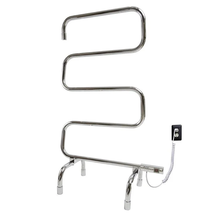 Towel Warmer Sapphire Gem Electric 5 Bar Floor Mount 23-3/4 Inch Bright Chrome Stainless Steel