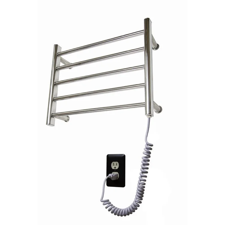 Towel Warmer Diamond Gem Electric 5 Bar Wall Mount 20 Inch Bright Chrome Metal