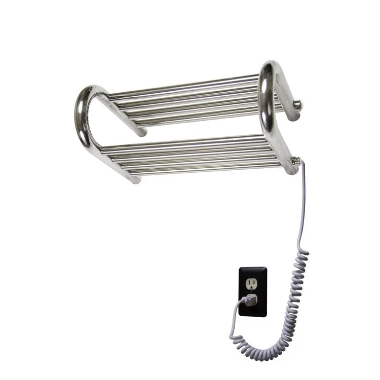 Towel Warmer Emerald Gem Electric Wall Mount 18-1/8 Inch Bright Chrome Metal