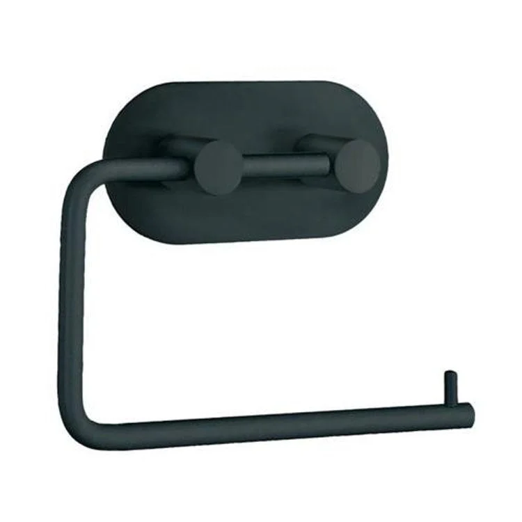 Toilet Paper Holder Euro Round Black Stainless Steel 1 x 5-1/2 x 4-1/2 Inch 1 Inch Wall Mount