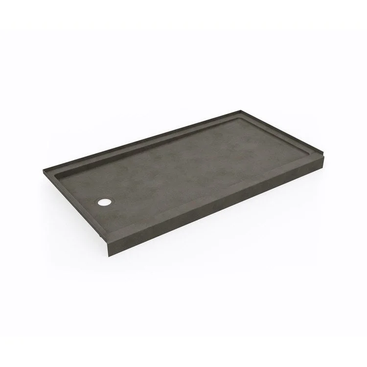 Shower Base Swanstone Alcove Retrofit Rectangular Charcoal Gray 32 x 60 Inch Swanstone Left Drain