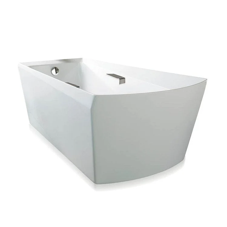 Freestanding Tub Soiree 72-3/8 x 39-1/2 x 25-3/8 Inch with Brushed Nickel Grab Bar Rear Center Cotton Rectangular