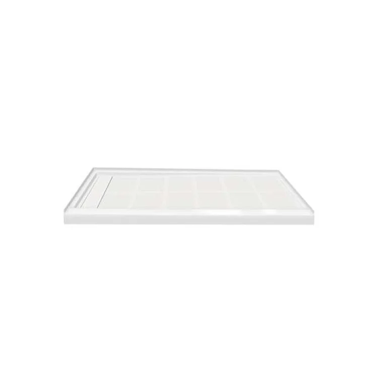 Shower Base Linear Single Threshold White Left Concealed Drain 60 x 30 x 4 Inch